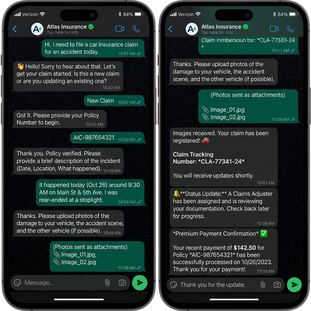 WhatsApp Insurance — Claims & Policies